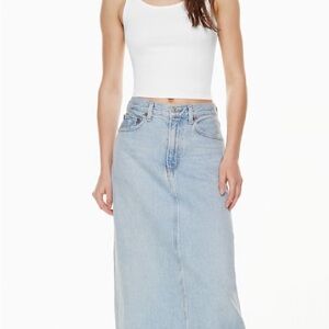 AGOLDE blue denim Hilla Jean Skirt Size 25, Color Practice brand new with tags